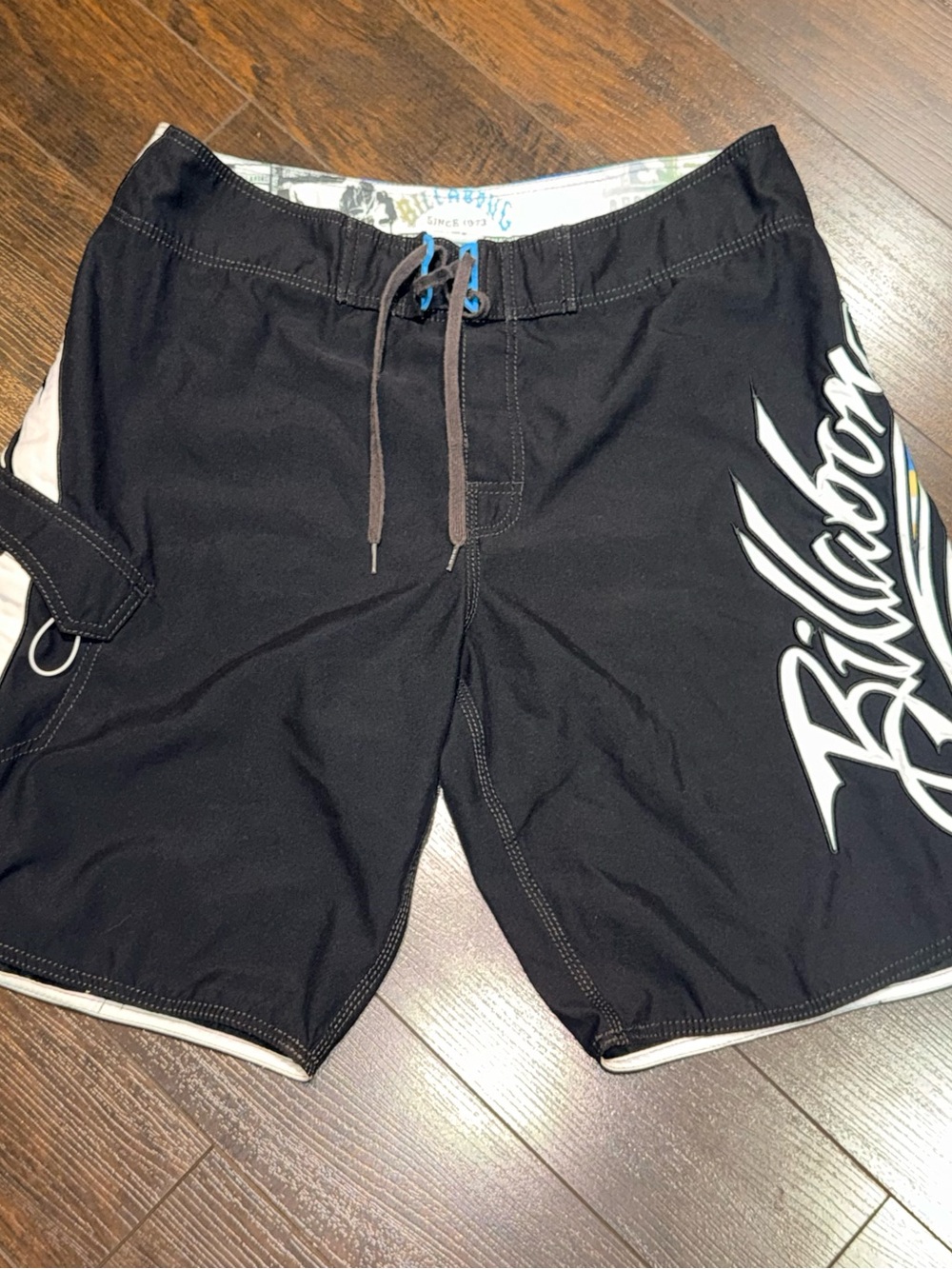 Vintage Billabong Board Shorts Mark Occhilupo Surfing Y2K - Size 38 Black Multi